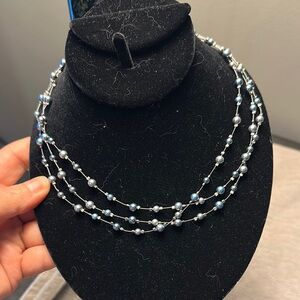 Elegant Silver Beaded Necklace